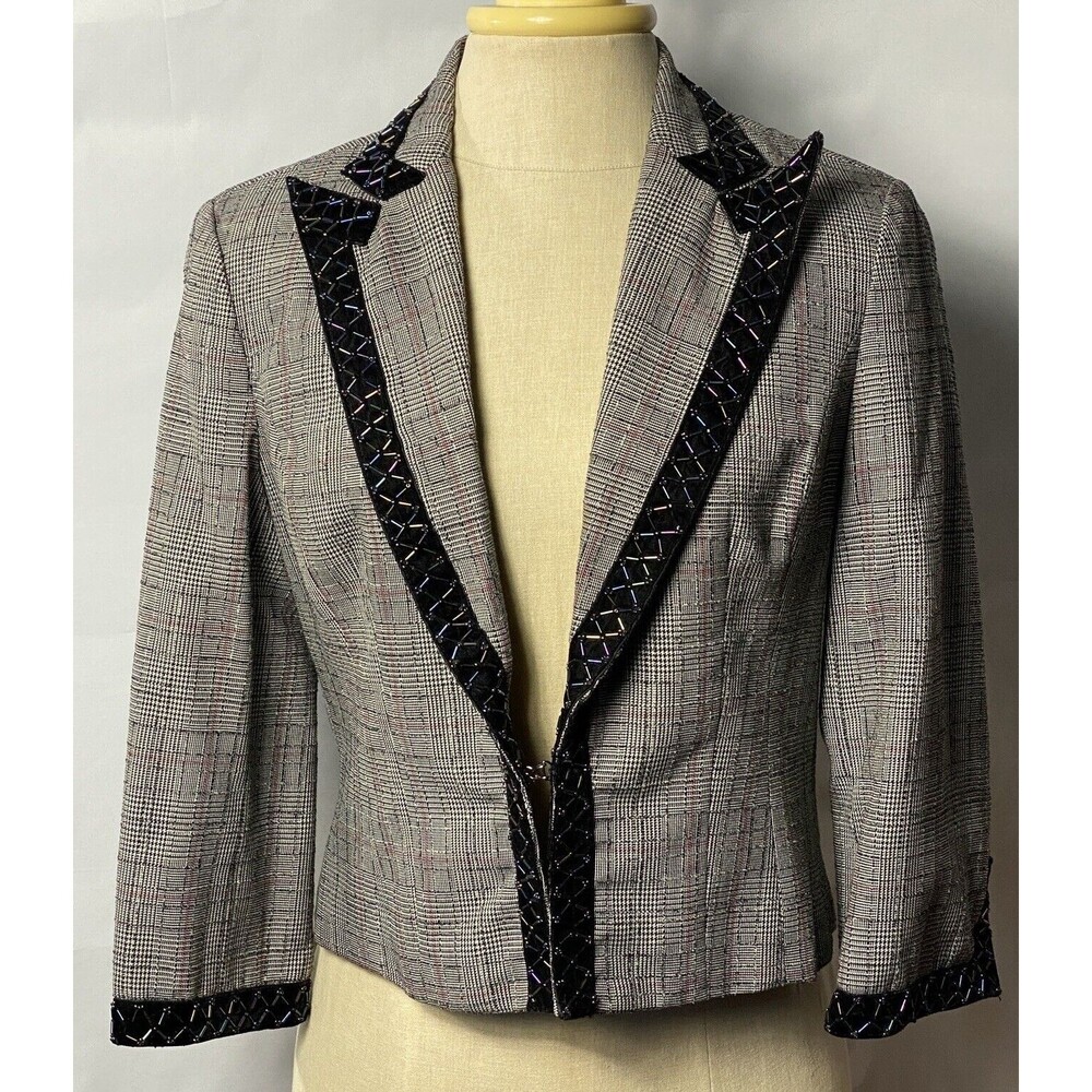 WD Platinum Beaded Blazer Size S